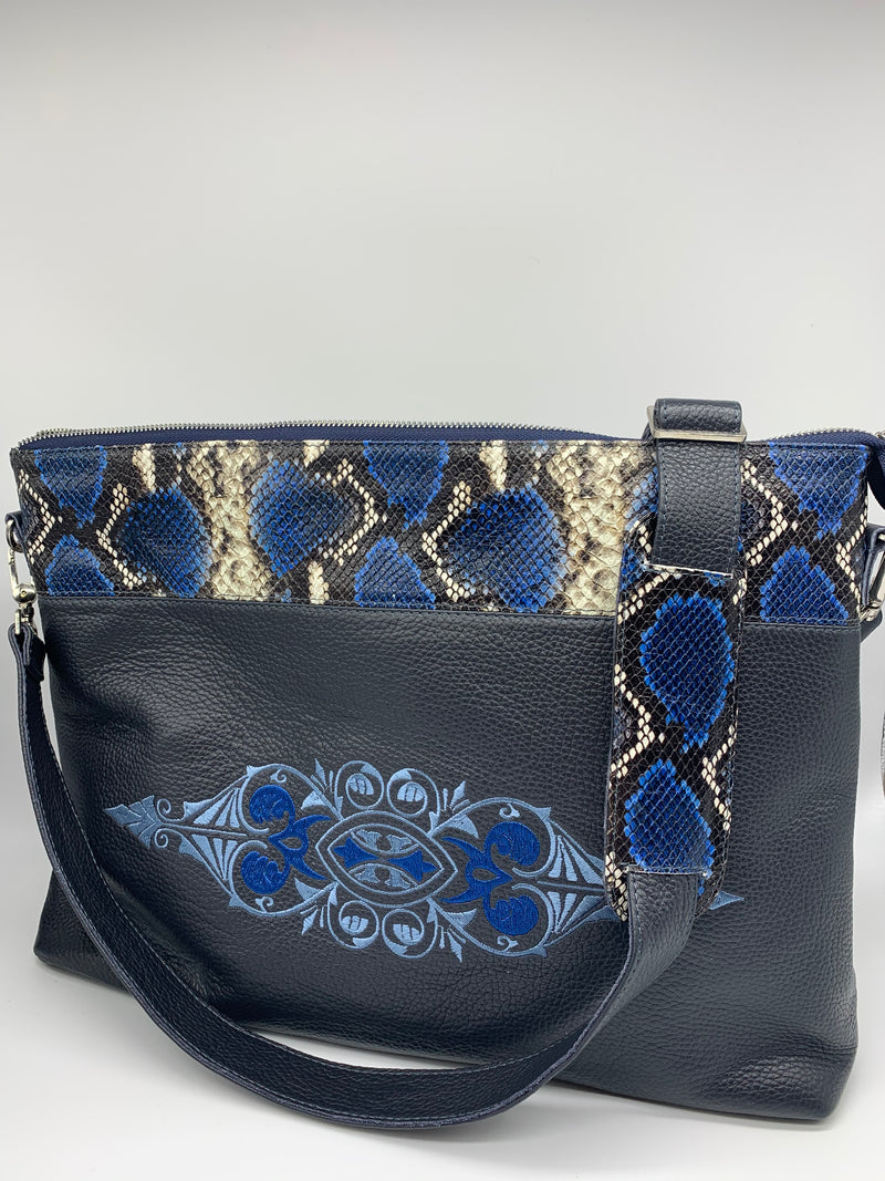 NAVY MAJESTIC ITALIAN TALIT / TEFILLIN BAGS