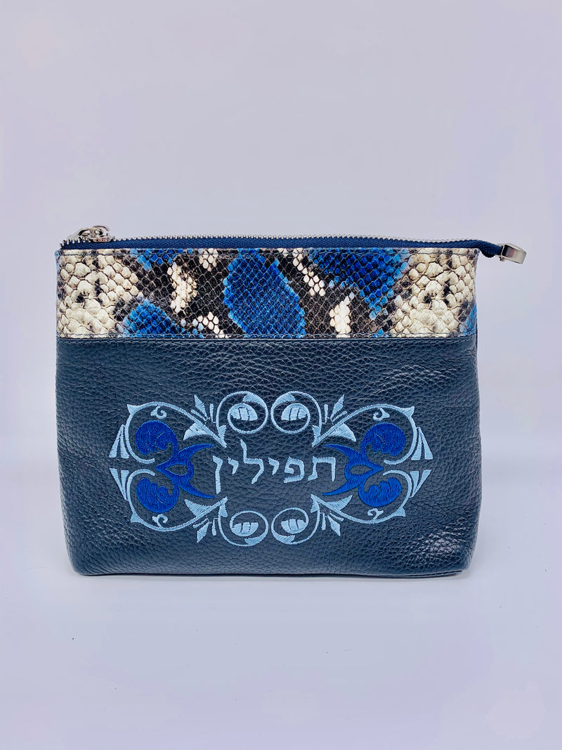 NAVY MAJESTIC ITALIAN TALIT / TEFILLIN BAGS